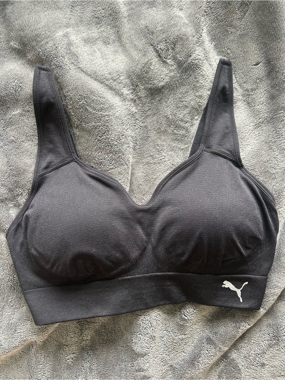 Puma Black Seamless Padded Sports Bra